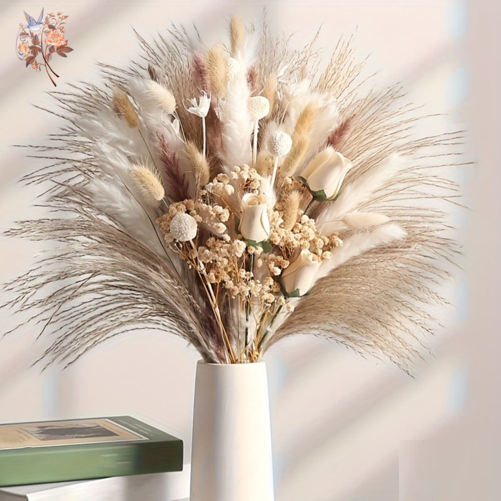 80Pcs Buket Bunga Kering Artif - Baby Breath Dried ulasan dan harga